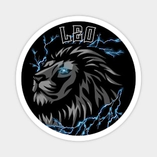 Lightning Leo (blue) Magnet